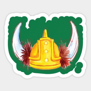 Viking helmet in watercolor style Sticker